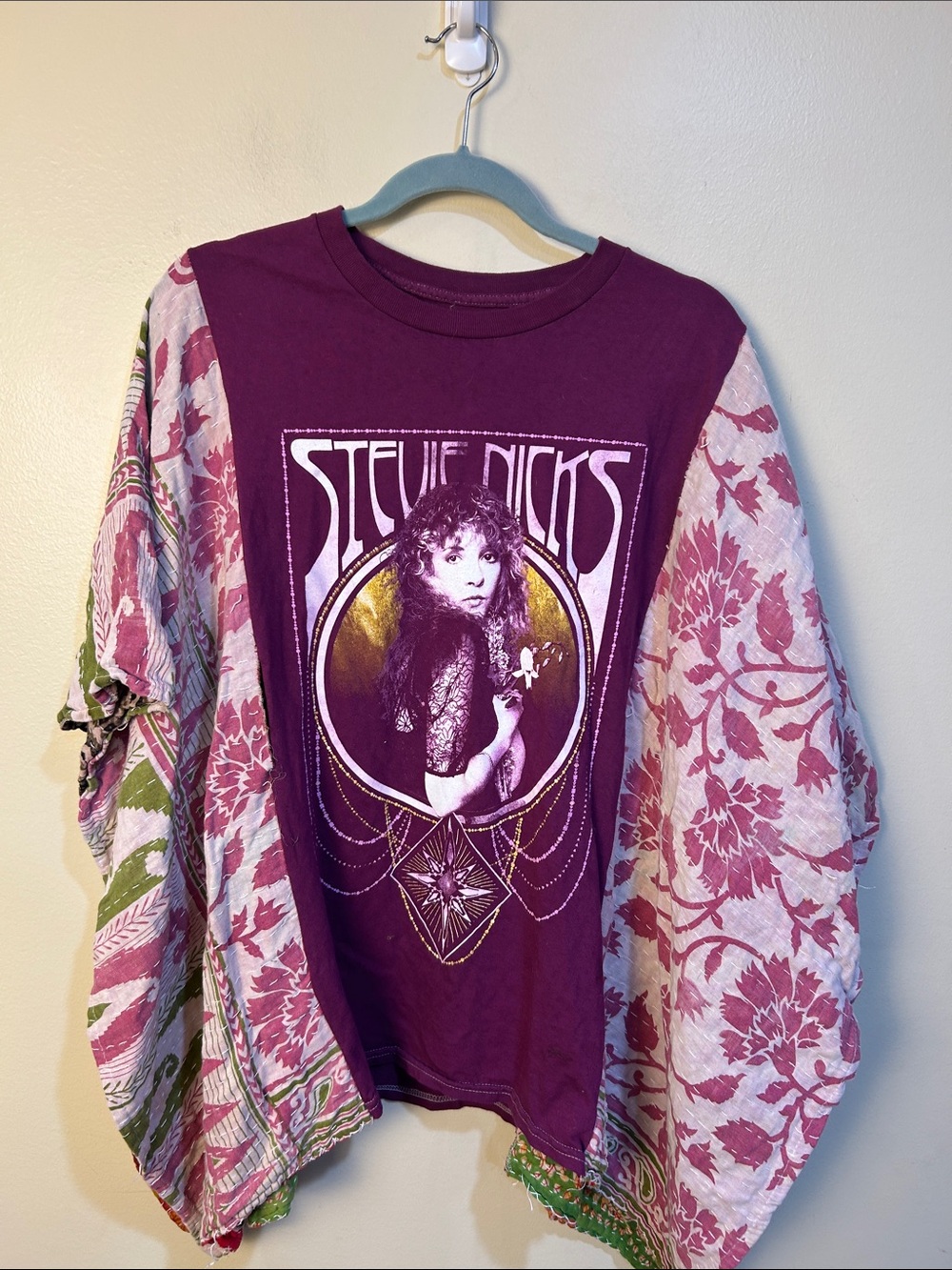 🌿 Stevie Nicks Inspired Purple Upcycled Graphic Women's Top